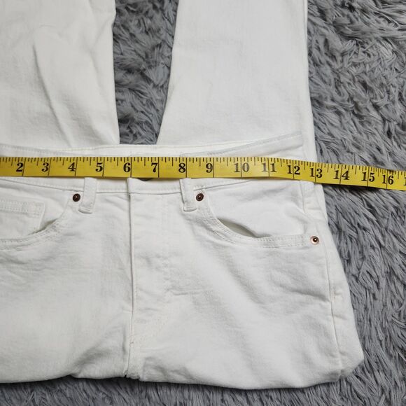 H&M Skinny Jeans Womens Size 4 Straight Leg Mid Rise Stretch Casual Pants White - Picture 5 of 13